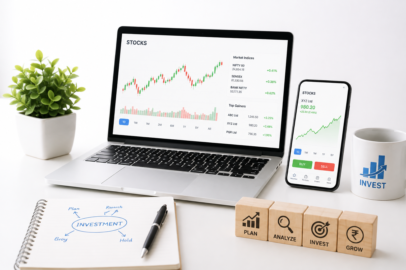 Stocks and demat account support